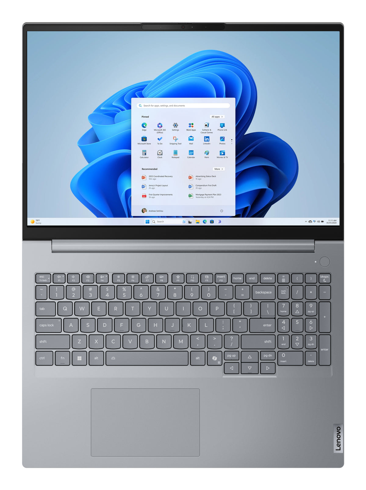 Lenovo ThinkBook 16 G8 IAL Intel Core Ultra 7 255H Laptop 16" WUXGA, 32 GB DDR5 RAM, 1 TB SSD, Wi-Fi 6E, Windows 11 Pro, English Grey
