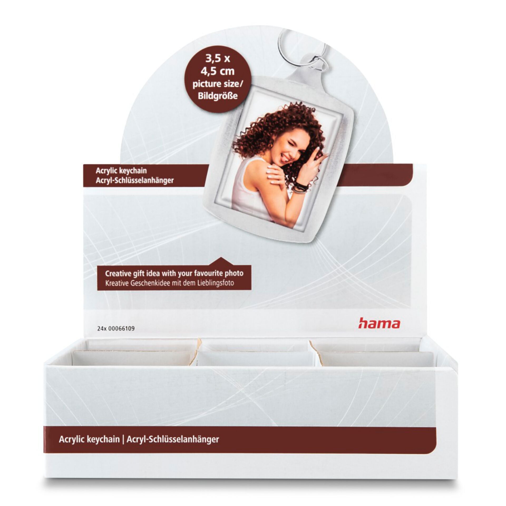 24x1 Hama Key Ring acrylic for Passport Photos 3,5x4,5 Display