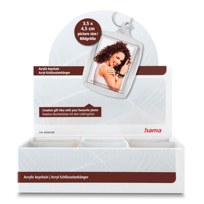 24x1 Hama Key Ring acrylic for Passport Photos 3,5x4,5 Display