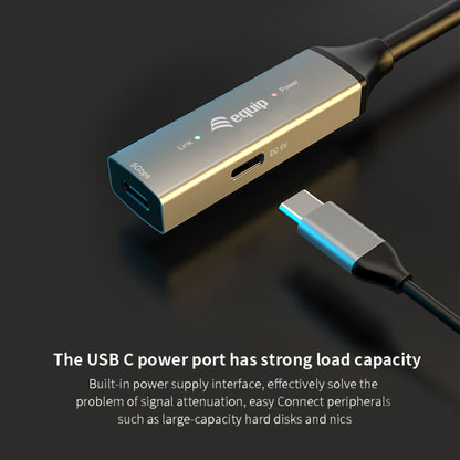 Equip Kabel USB-C3.2->C Gen1 Akt.Erweit.St/Bu  5.00m schwarz