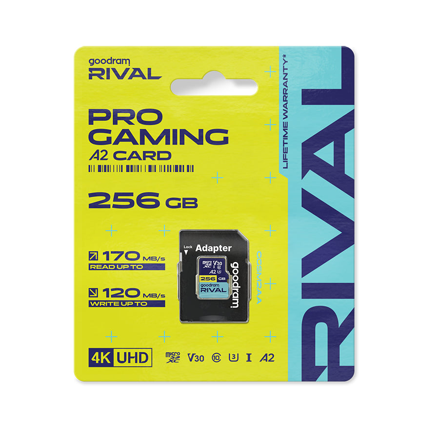 GOODRAM microSDXC 64GB V30 A2 UHS-I U3 RIVAL with Adapter