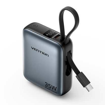 Vention 10000mAh 35W - power bank with USB-C cable (grey)