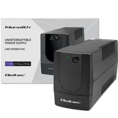 Qoltec 53772 uninterruptible power supply (UPS) Line-Interactive 0.65 kVA 360 W 1 AC outlet(s)