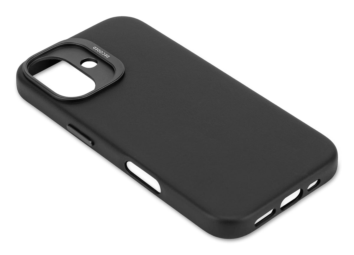 Decoded Leather Backcover for iPhone 16 in Black