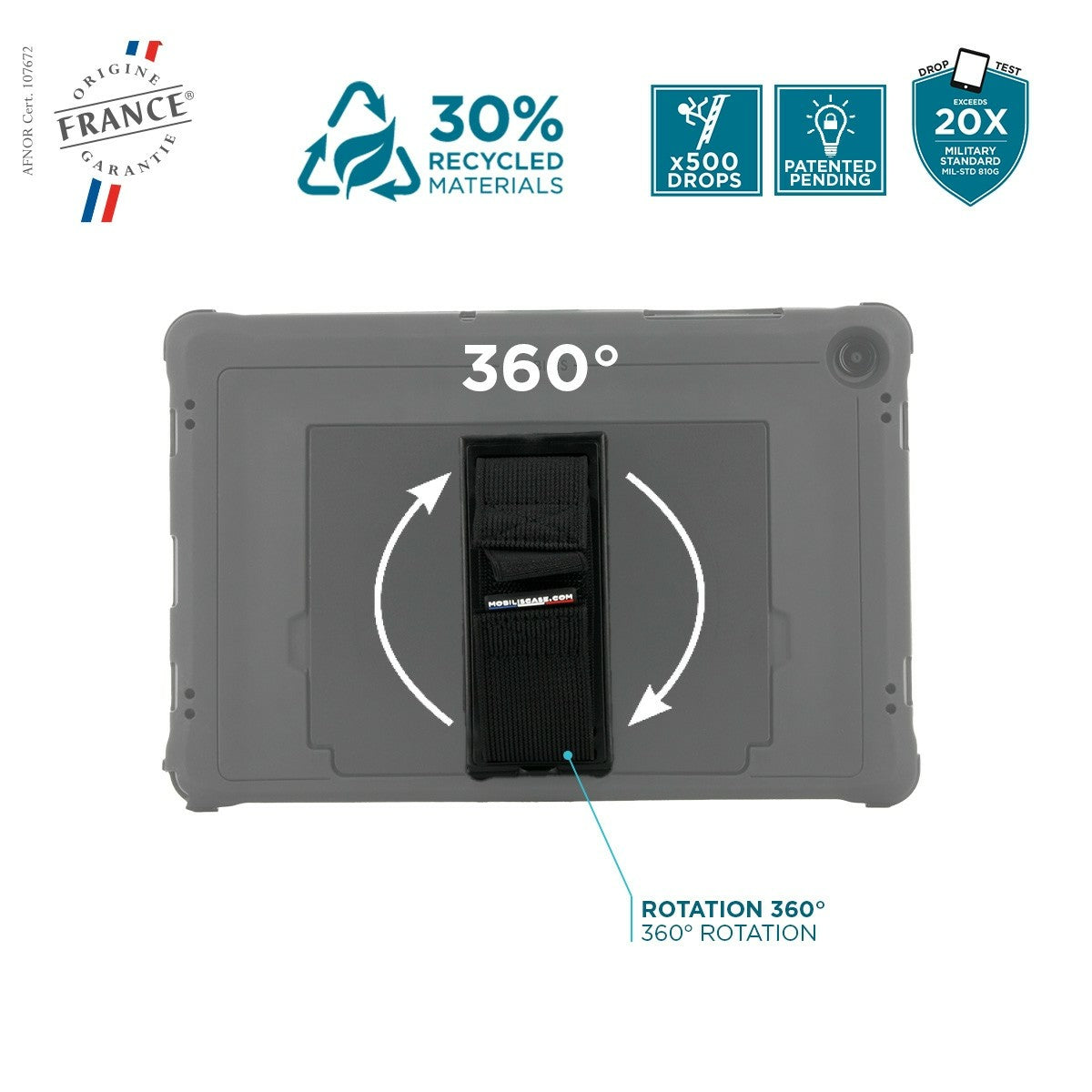 Mobilis PROTECH Case+360 handst.+kickstand+handstrap A9+10,9
