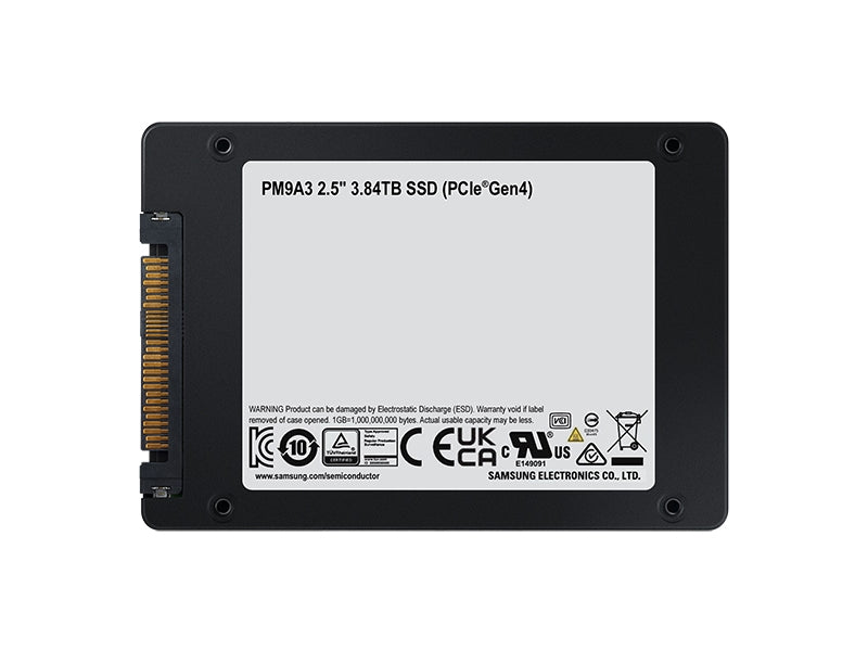 Σκληρός Δίσκος SSD Samsung PM9A3 3,84TB U.2 NVMe PCIe 4.0 MZQL23T8HCLS-00A07 (Δείκτης Γραφής Δίσκου 1 DWPD)