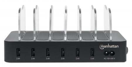 MANHATTAN 6-Port USB-Ladestation USB-A-Ports 2,4 A/5 V 55W