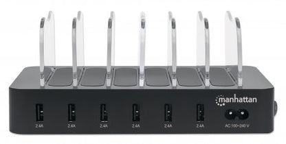 MANHATTAN 6-Port USB-Ladestation USB-A-Ports 2,4 A/5 V 55W