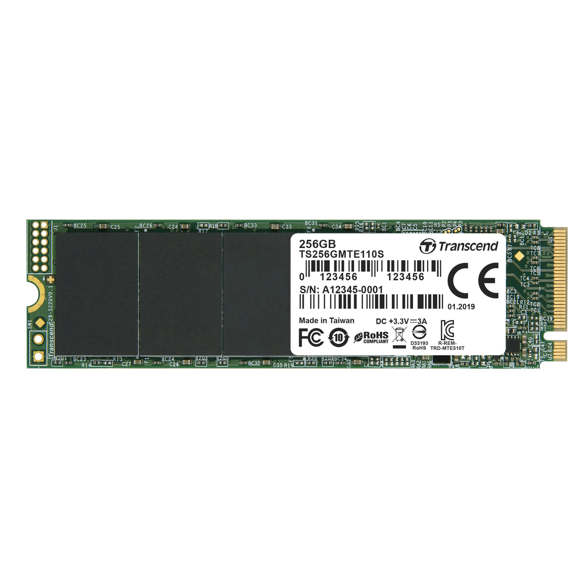SSD 256GB Transcend M.2 MTE110S (M.2 2280) PCIe Gen3 x4 NVMe