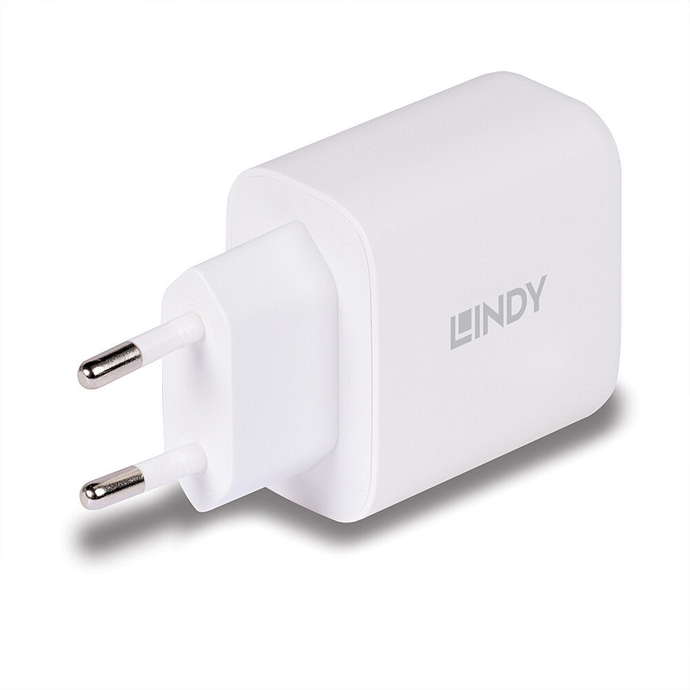 LINDY USB Ladegerät Typ A+C GaN Charger 65W, weiß