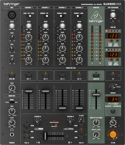 Behringer DJX900USB - Professional 5-Channel DJ Mixer with INFINIUM Contact‑Free VCA Crossfader, Advanced Digital Effects and USB/Audio Interface