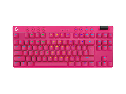 Logitech G PRO X TKL Gaming Keyboard — RF Wireless + Bluetooth, QWERTY US International, Magenta