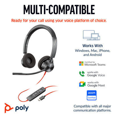 Poly Headset Blackwire 3320 Stereo USB-C/A