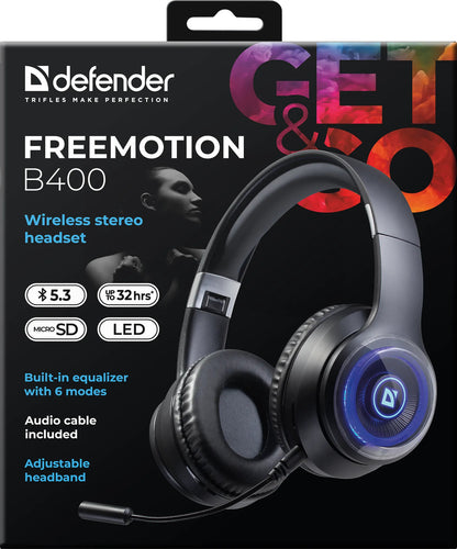 DEFENDER BLUETOOTH HEADPHONES FREEMOTION B400 LED