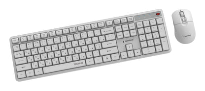 Gembird KBS-WMS-01-W-CYRL Silent key Pro Business wireless desktop set, white, RU layout