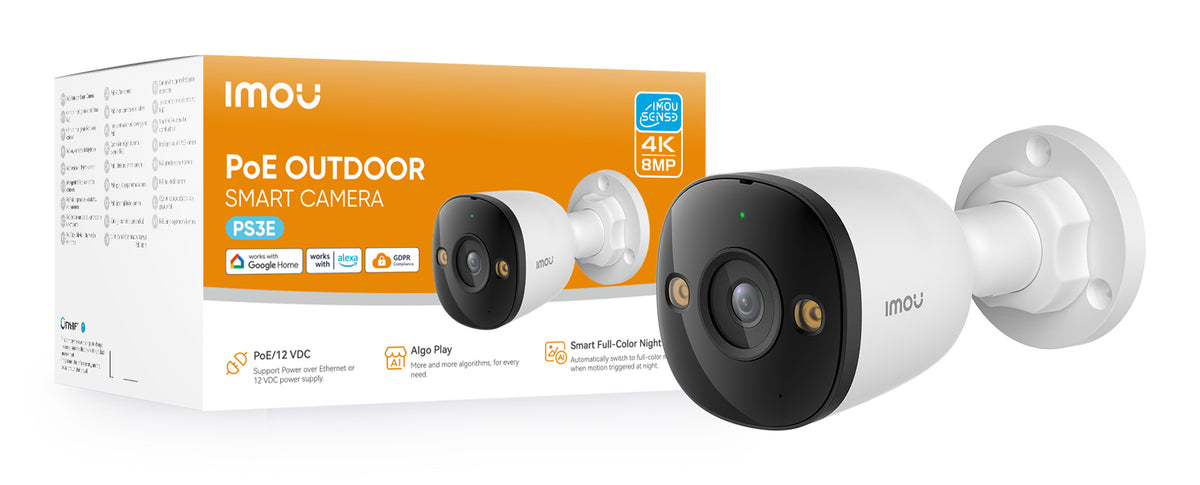 Imou PS3E Bullet IP Security Camera — Indoor & Outdoor, 3840 x 2160, Ceiling/Wall Mount