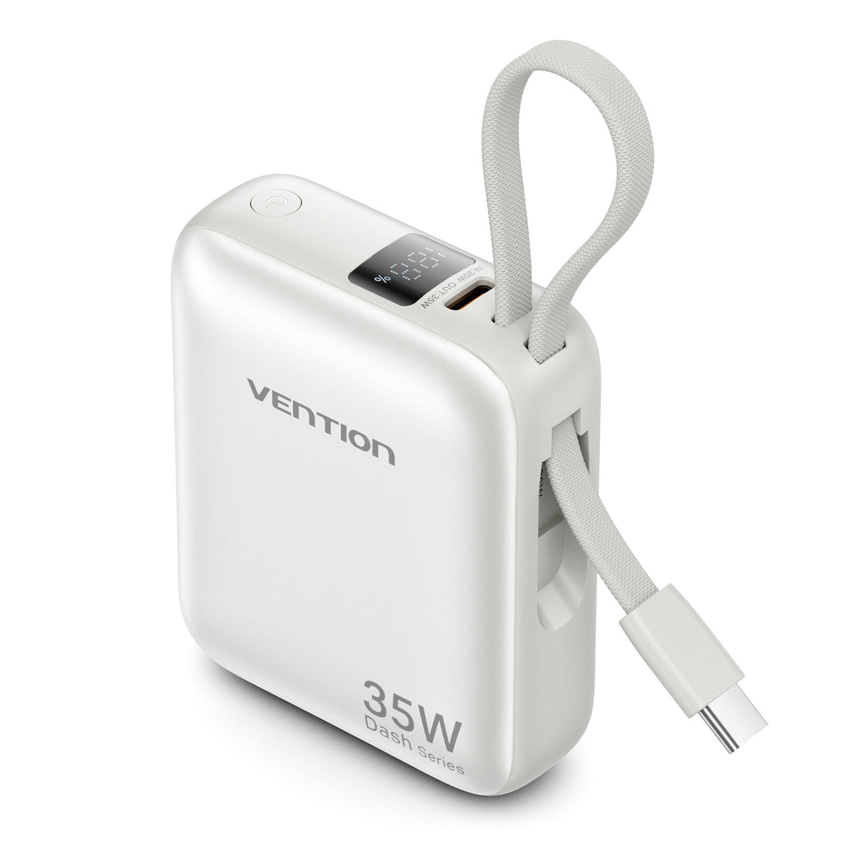 Vention 10000mAh 35W - power bank with USB-C cable (beige)