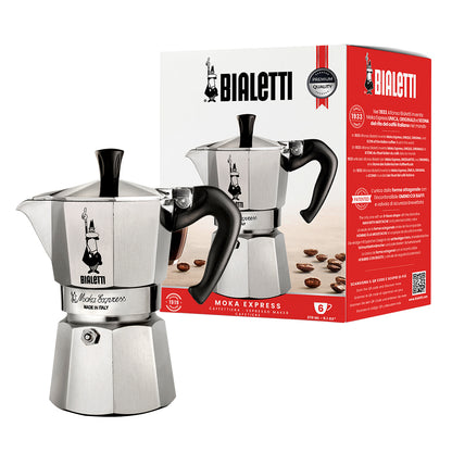 Bialetti Moka Express Καφετιέρα Μόκα 0,3 λίτρα Αλουμίνιο, Μαύρο