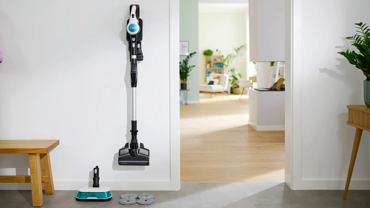 Cordless 2-in-1 hoover, vacuuming and mopping Unlimited 7 ProHygienic Aqua White