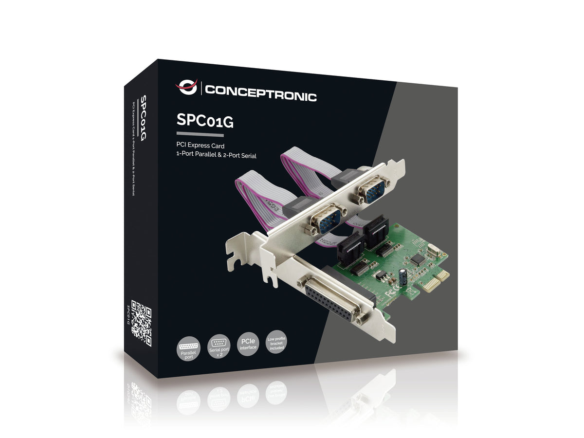 CONCEPTRONIC PCIe1x Card 2xRS232-Seri./1xParal.      2.5Gbps