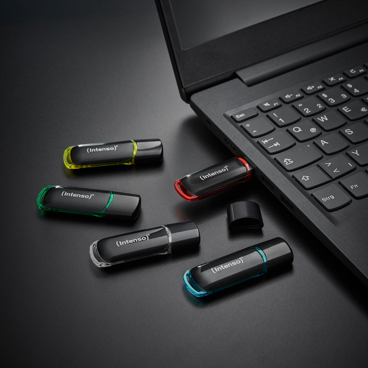 1x5 Intenso Business Line 16GB USB 2.0 Flash Drives, Assorted Colors, Model 3511575