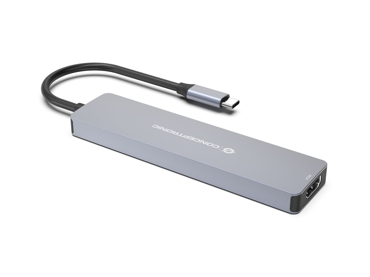 CONCEPTRONIC  7-1 Dock USB-C->HDMI/USB-C/2xUSB-A/+   25cm gr