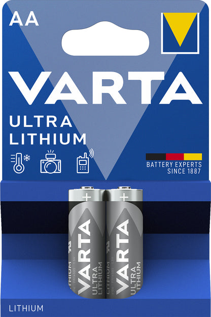 1x2 Varta Ultra Lithium Mignon AA LR06