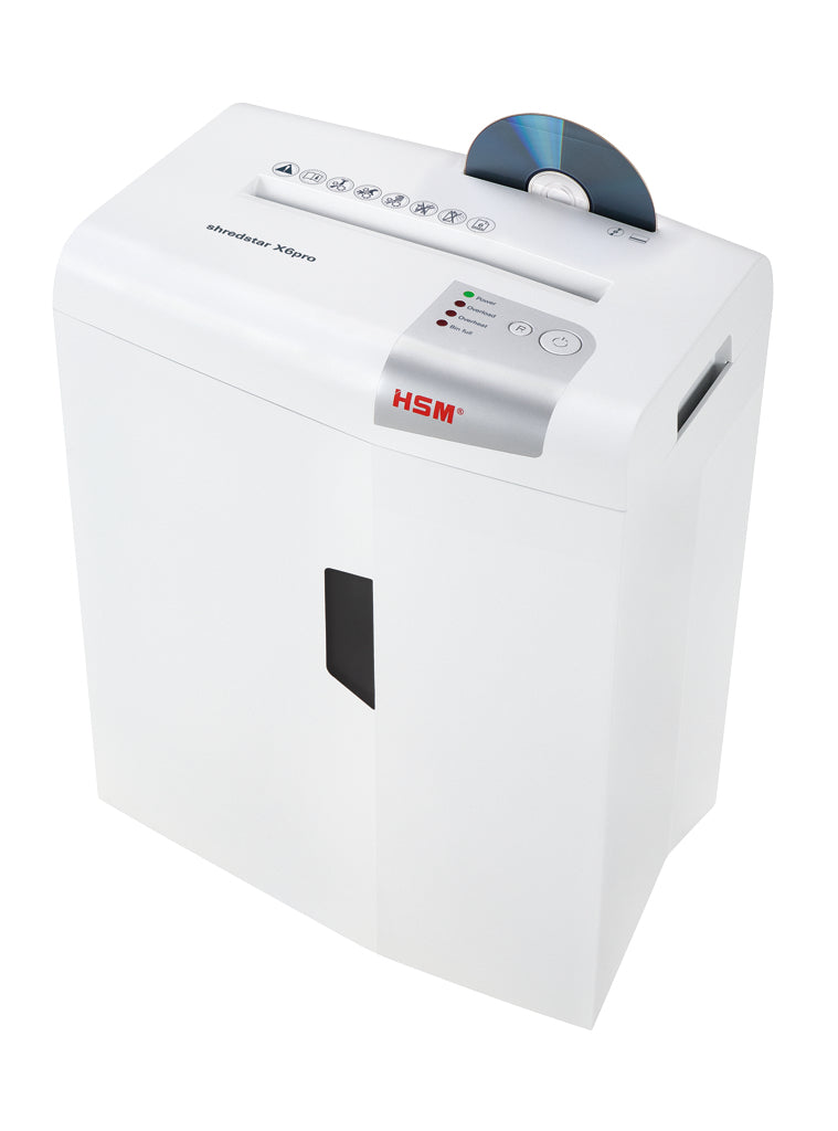 HSM shredstar X6pro document shredder, 2 x 15 mm + separate CD-cutting mechanism