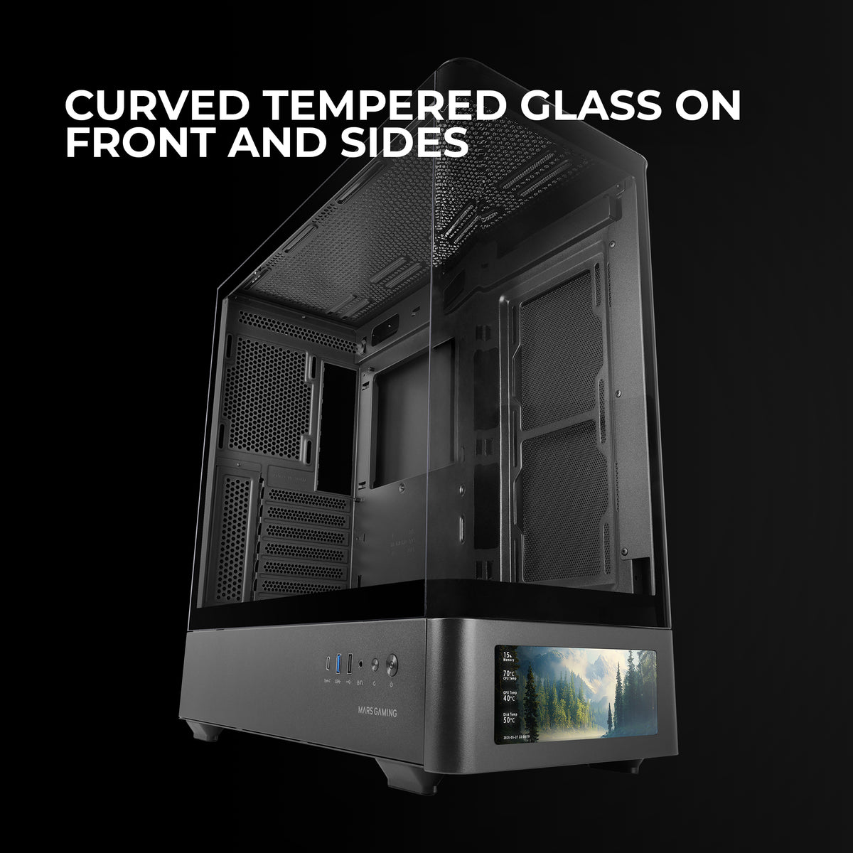 Mars Gaming MCLCDPRO computer case Midi Tower Black