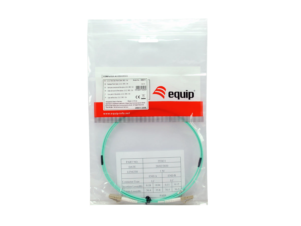 Equip Patch Cable LC→LC 25.00 m Multimode Duplex OM3 turquoise