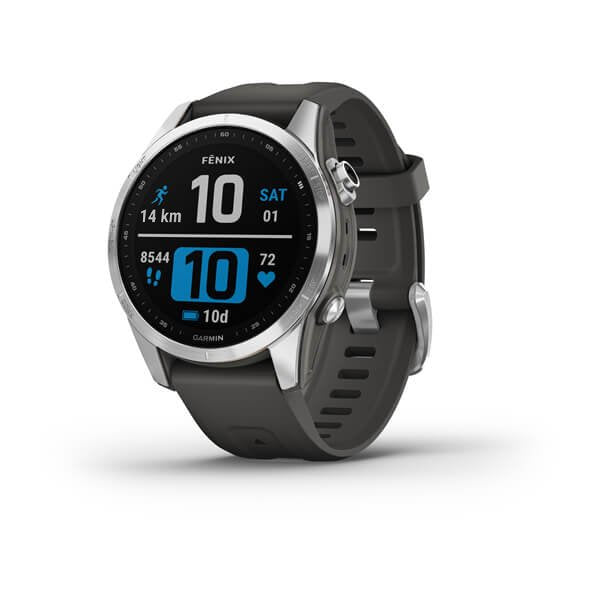 Watch Garmin Fenix 7S GPS 42mm Silver Stainless Steel with Graphite Band - Silver/Grey