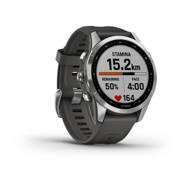 Watch Garmin Fenix 7S GPS 42mm Silver Stainless Steel with Graphite Band - Silver/Grey