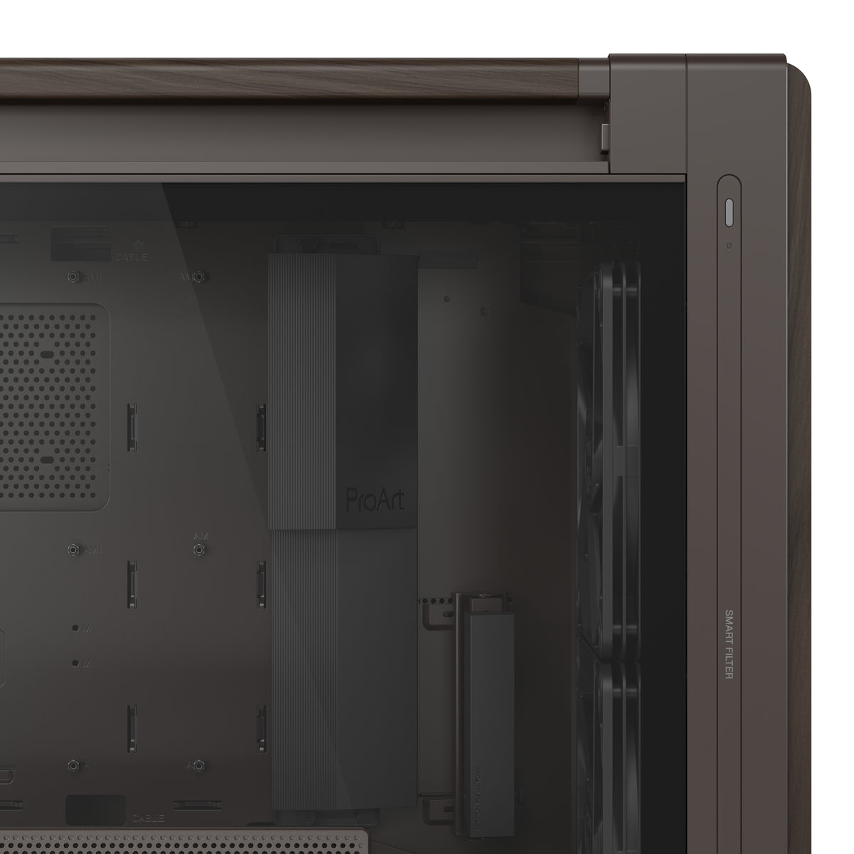 ASUS ProArt PA602 Wood Edition Retro Brown - Tempered Glass Panel Midi Tower
