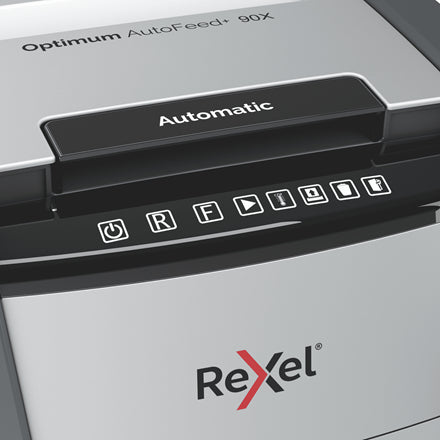 Κομποστοποιητής Εγγράφων Rexel AutoFeed+ 90X με Αυτόματη Τροφοδοσία, Καταστροφή σε Σταυροειδείς Λωρίδες, Επίπεδα Θορύβου 55 dB, Μαύρο και Γκρι