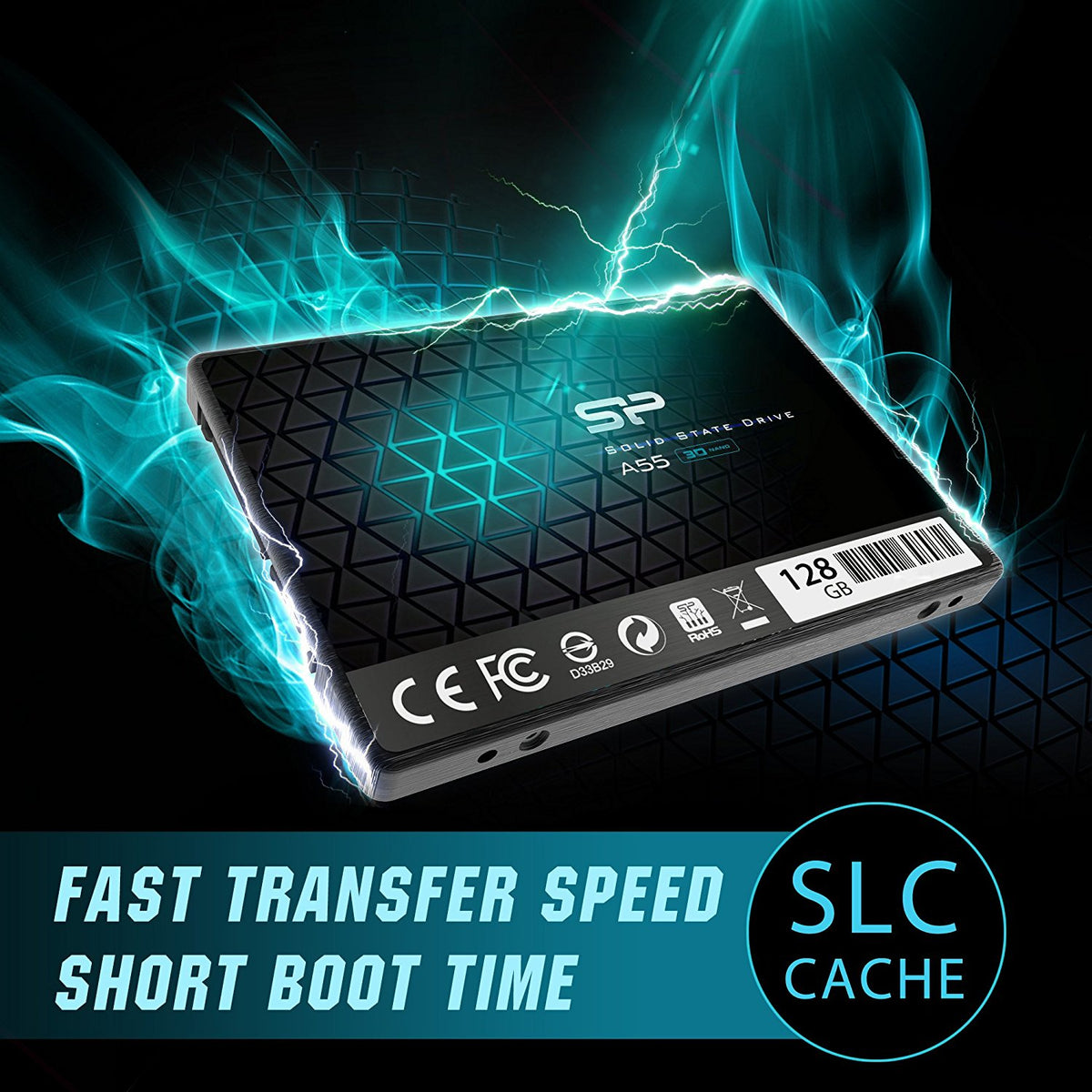 Silicon Power SSD 128GB 6.3cm SATAIII A55 3D Nand TLC
