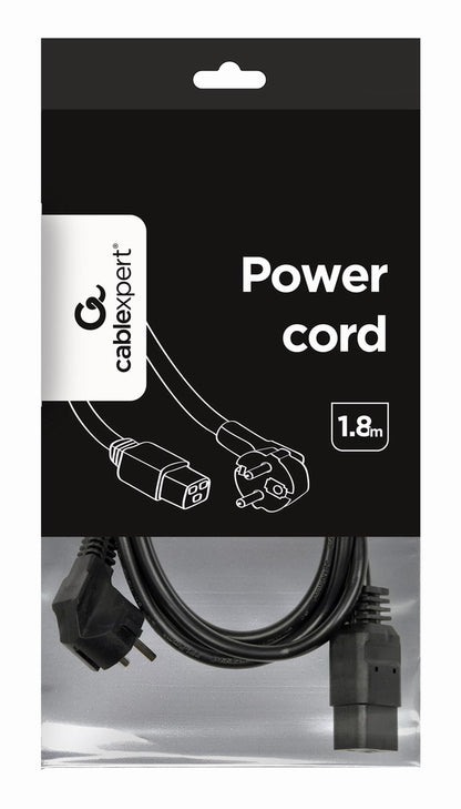 Gembird Type F/C19 1.8m Black Power plug type F C19 coupler