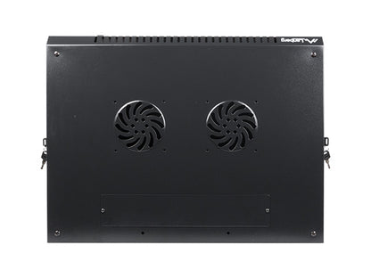 Lanberg wall-mounted installation rack cabinet 19'' 12U 600x450mm black (glass door)