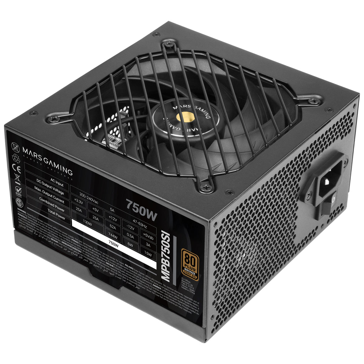Mars Gaming MPB750SI power supply unit 750 W 24-pin ATX ATX Black