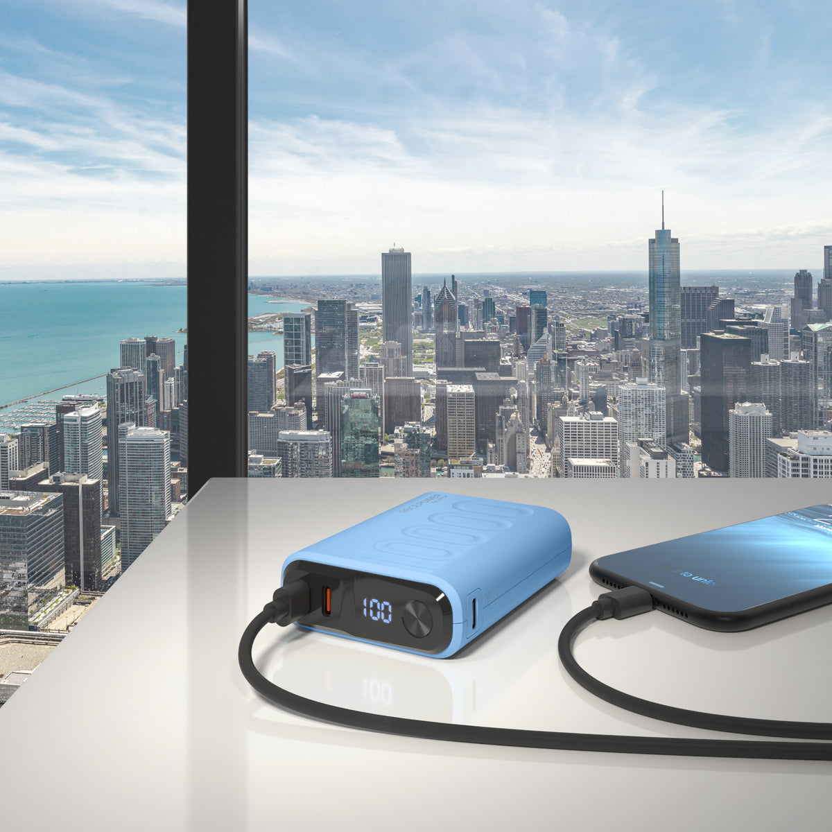 Powerbank realPower PB-10000C PD+ mit 3x Type-C,Purple