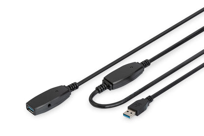 DIGITUS USB 3.0 Aktives Verlängerungskabel          10m,  sw