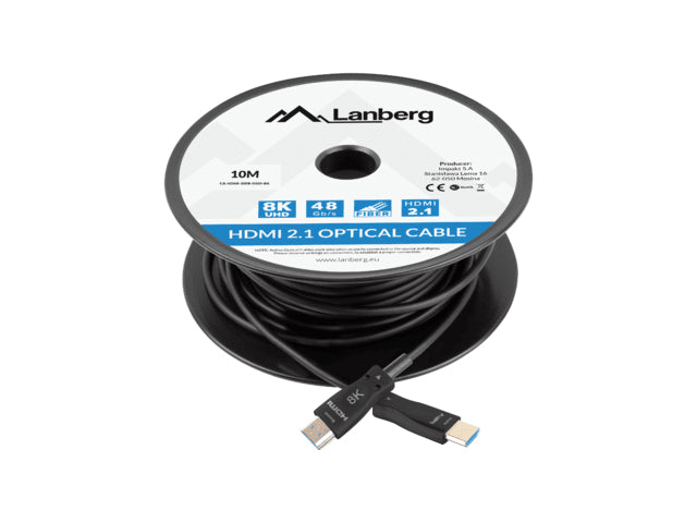 LANBERG HDMI Cable M/M V2.1 10M Optical AOC Black