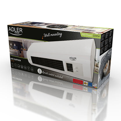 Adler AD 7714 Electric Space Heater — Indoor, Black/White, 2200 W, Fan