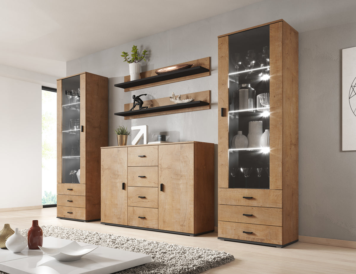 Cama set of two shelves 125cm SOHO lefkas oak/black
