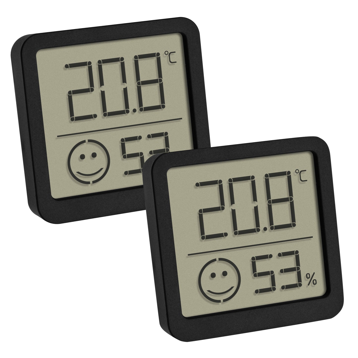 TFA 30.5053.01.02 2er Set black Digital Thermo Hygrometer