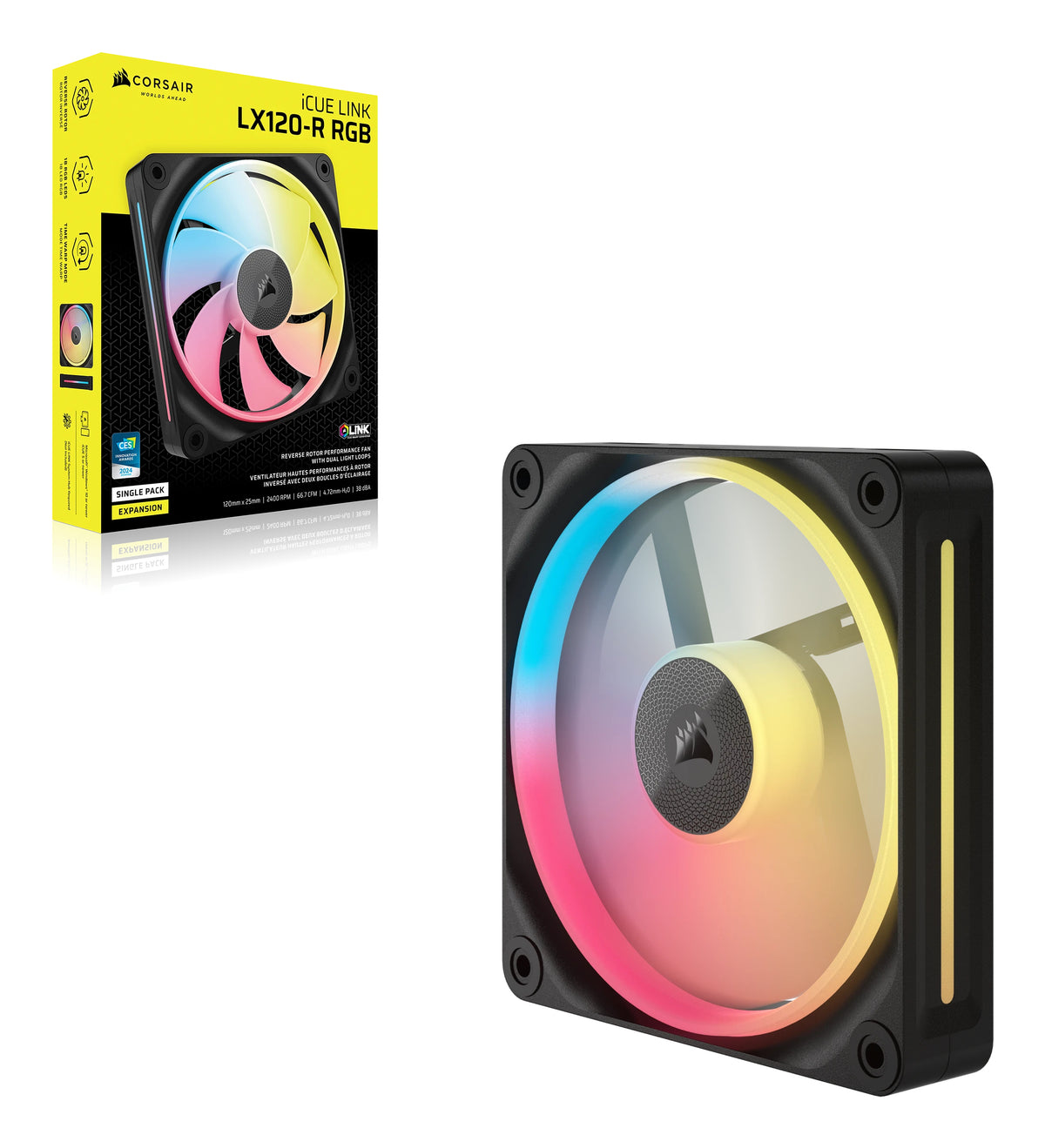 CORSAIR 120×120×25 LX120-R RGB iCUE Link Single Fan