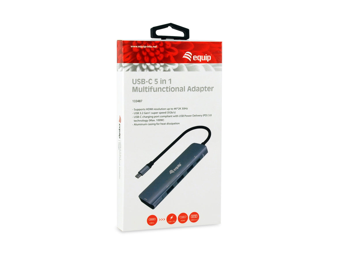 Equip Dock  5-1 USB-C->HDMI,3xUSB-A,100W USB-C         0.25m