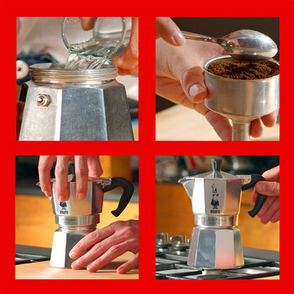 Bialetti Moka Express Καφετιέρα Μόκα 0,3 λίτρα Αλουμίνιο, Μαύρο