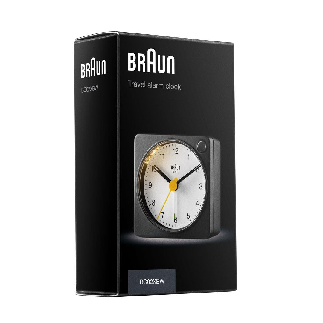 Braun BC 02 XBW quartz alarm black / white with light switch