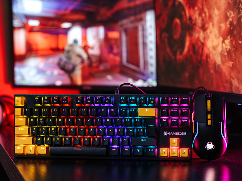 Tracer HORNET 87 keyboard Mouse included Gaming USB QWERTY English Black, Yellow