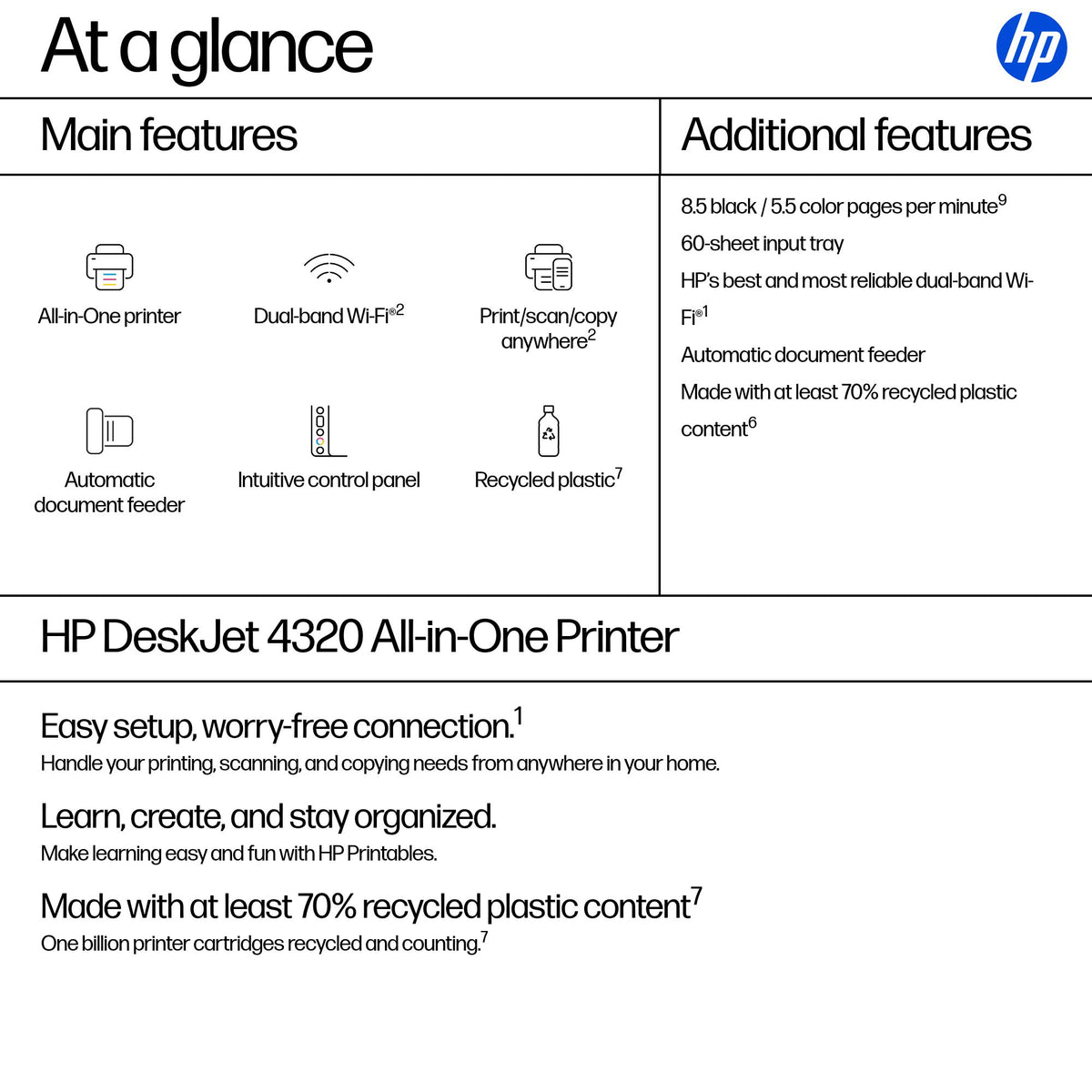 HP DeskJet 4320 Wireless All-in-One Color Printer